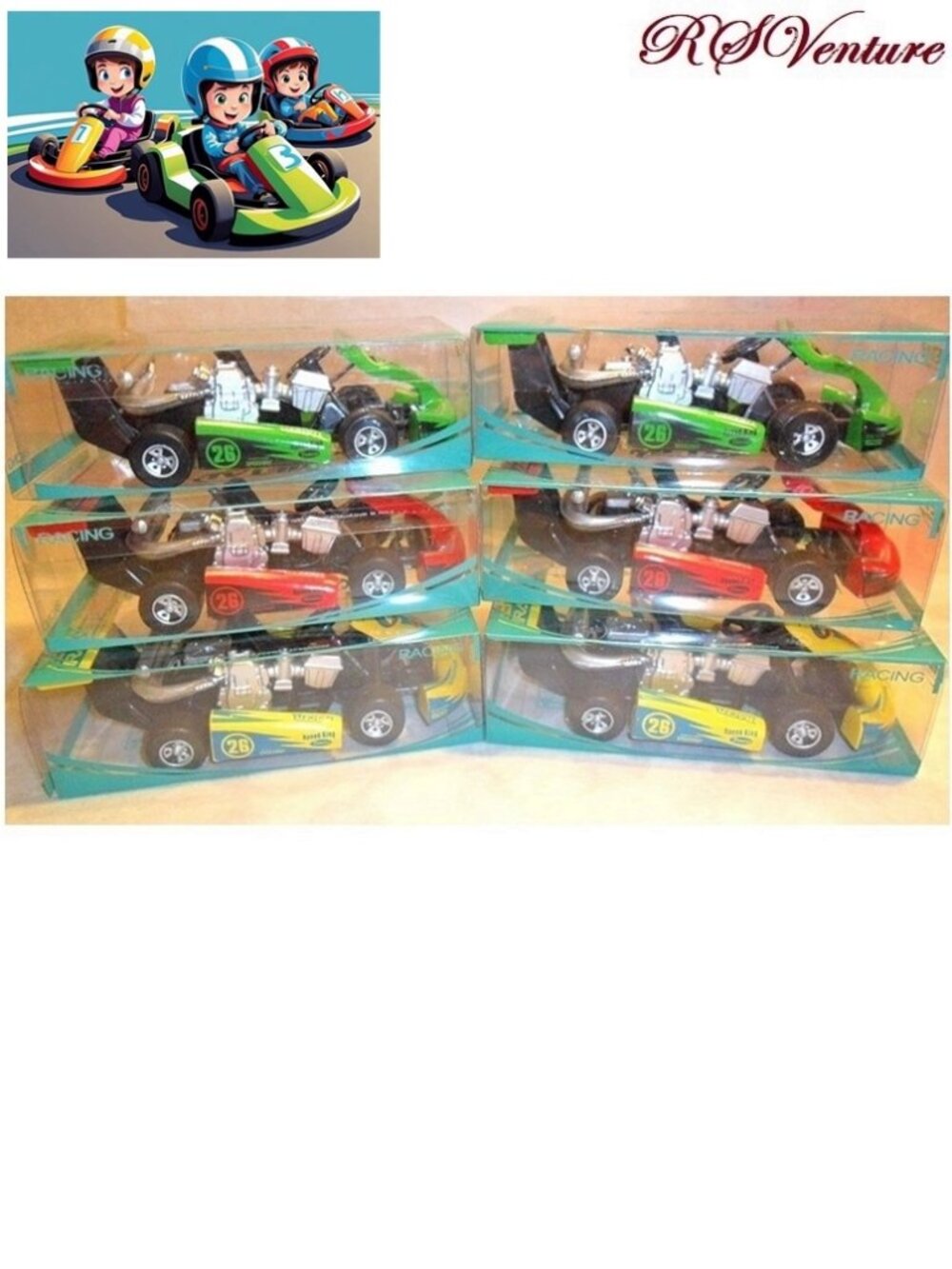 6 Die-cast Go-Karts